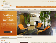 Tablet Screenshot of corporatestay.co.in